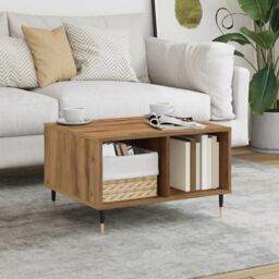 Berkfield Home Coffee Table Artisan Oak 60x50x36.5 cm Engineered Wood in Brown - thumbnail 1