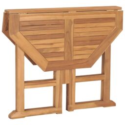 Berkfield Home Folding Garden Dining Table 90x90x75 cm Solid Teak Wood in Brown - Size: 90 x 90 x 75 cm - thumbnail 5