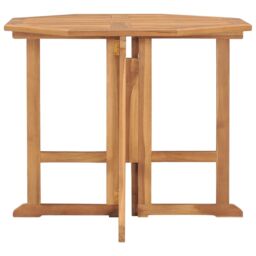Berkfield Home Folding Garden Dining Table 90x90x75 cm Solid Teak Wood in Brown - Size: 90 x 90 x 75 cm - thumbnail 2
