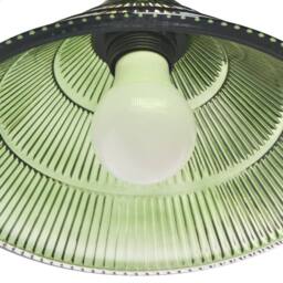 Wyld and Coco Set of 2 Wall Lamps - Gold Metal Base Ribbed Green Glass Shades - thumbnail 6