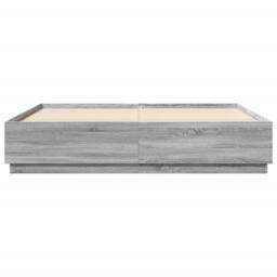 Berkfield Home Modern Bed Frame without Mattress Grey Sonoma 200x200 cm - thumbnail 4