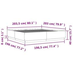 Berkfield Home Modern Bed Frame without Mattress Grey Sonoma 200x200 cm - thumbnail 9