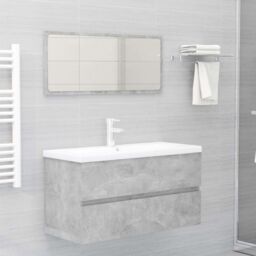 Berkfield Home Sink Cabinet Concrete Grey 90x38.5x45 cm Engineered Wood - thumbnail 3