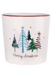 KDMD Treetops Glisten Ceramic Pot White