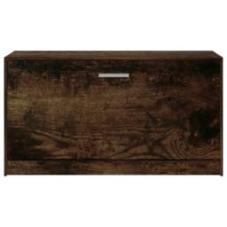Berkfield Home Shoe Bench Smoked Oak 80x24x45 cm Engineered Wood in Brown - Size: 80 x 24 x 45 cm - thumbnail 5