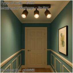 Loops Stylish Bronze & Black Triple LED Bathroom Ceiling Spotlight - thumbnail 2