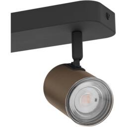 Loops Stylish Bronze & Black Triple LED Bathroom Ceiling Spotlight - thumbnail 5