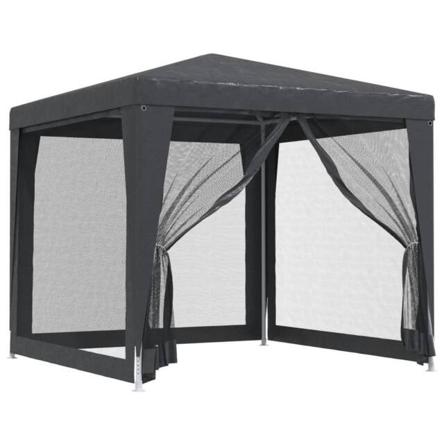 Berkfield Home Party Tent with 4 Mesh Sidewalls Anthracite 2.5x2.5 m HDPE in Black - image 1
