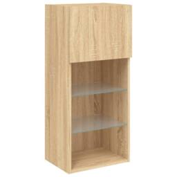 Berkfield Home TV Cabinet with LED Lights Sonoma Oak 40.5x30x90 cm in Tan - thumbnail 7