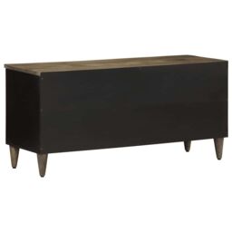 Berkfield Home TV Cabinet Black 100x33x46 cm Solid Wood Mango in Brown - Size: 100 x 33 x 46 cm - thumbnail 5