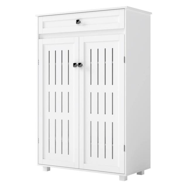 Levede Shoe Cabinet 5-Tier Door Entryway Storage Rack Organizer Cupboard in White - image 1
