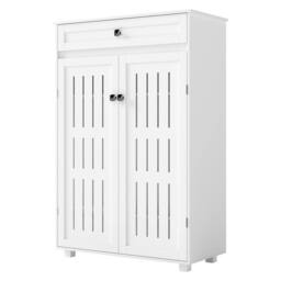Levede Shoe Cabinet 5-Tier Door Entryway Storage Rack Organizer Cupboard in White - thumbnail 1