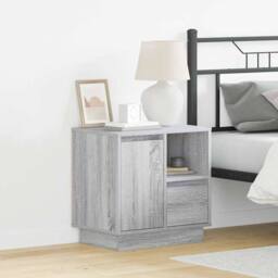 Berkfield Home Bedside Cabinet with LED Grey Sonoma 50x34, 5x50 cm - thumbnail 2