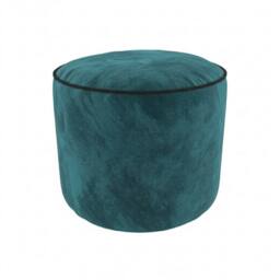Snug City Luxury Velvet Large Round Bean Bag Ottoman Soft Plush Stool Pouffe in Teal - thumbnail 2