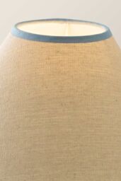 ValueLights Florie Natural Linen Small Taper Scallop Pastel Trim Lamp Shade & Bulb in Blue - thumbnail 5