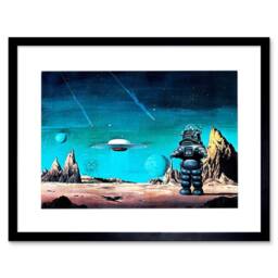 "Artery8 Film Robby Robot Forbidden Planet Space Stars 12x16"" Framed Art Print in Blue - Size: W12"" x H16""" - thumbnail 1