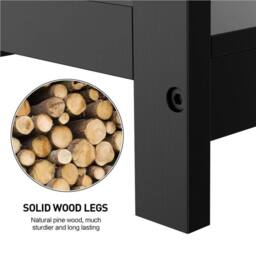Kelvenix Black Console Table 2 Tier X-Design - Size: 0.6m2 - thumbnail 4