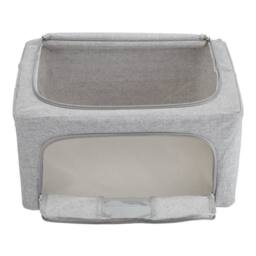 FLAVORA 100 Litre - 60x40x42cm Foldable Clothes Storage Box in Grey - Size: 500mm - thumbnail 3