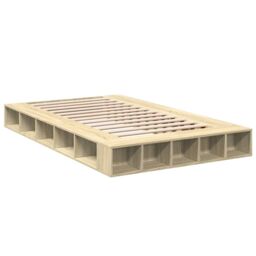 Berkfield Home Bed Frame without Mattress Sonoma Oak 120x200 cm in Brown - Size: Small Double - thumbnail 3