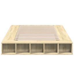 Berkfield Home Bed Frame without Mattress Sonoma Oak 120x200 cm in Brown - Size: Small Double - thumbnail 4