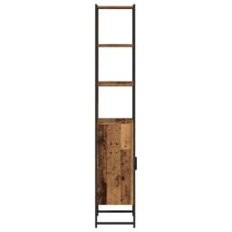 Berkfield Home Five Bathroom Cabinet Old Wood 33x33x185, 5 cm Engineered Wood in Brown - thumbnail 7