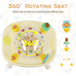Gymax 16-in-1 Convertible High Chair Table & Chair Set With Removable Tray in Beige - thumbnail 4