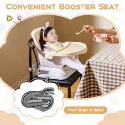 Gymax 16-in-1 Convertible High Chair Table & Chair Set With Removable Tray in Beige - thumbnail 5