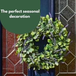 Marco Paul Fake Lavender Flowers Welcome Door Wreath in Green - thumbnail 7