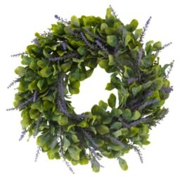 Marco Paul Fake Lavender Flowers Welcome Door Wreath in Green - thumbnail 3