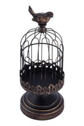Living and Home 2pcs Vintage-Style Candlesticks Birdcage Candle Holders in Black - thumbnail 6