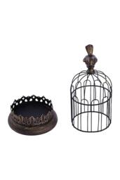 Living and Home 2pcs Vintage-Style Candlesticks Birdcage Candle Holders in Black - thumbnail 5