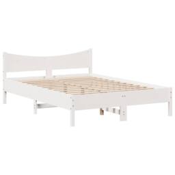 Berkfield Home Beautiful Bed Frame without Mattress White 150x200 cm King Size S - thumbnail 5
