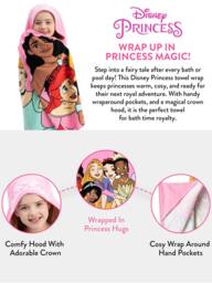 Disney Women's Princess Hooded Wrap Towel in Pink - thumbnail 6