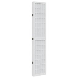 Berkfield Home Room Divider 6 Panels White Solid Wood Paulownia - thumbnail 5