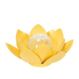 ValueLights Waterlily Solar Powered Outdoor Lotus Flower Decoration Garden Light in Yellow - thumbnail 2