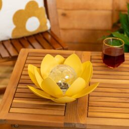 ValueLights Waterlily Solar Powered Outdoor Lotus Flower Decoration Garden Light in Yellow - thumbnail 3