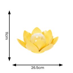 ValueLights Waterlily Solar Powered Outdoor Lotus Flower Decoration Garden Light in Yellow - thumbnail 4