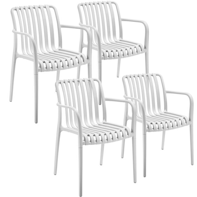 tectake Garden Chairs Alcudia in Cream - Size: 4 Person - image 1