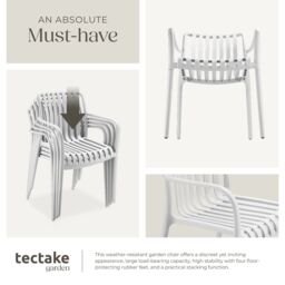 tectake Garden Chairs Alcudia in Cream - Size: 4 Person - thumbnail 5