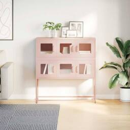 Berkfield Home Sideboard Pink 100.5x39x107 cm Cold-rolled Steel - thumbnail 4