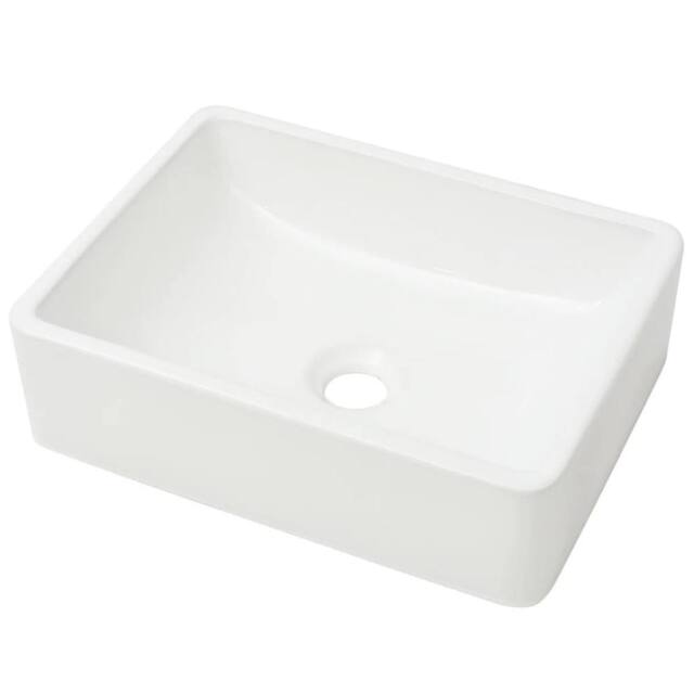 Berkfield Home Basin Ceramic White 41x30x12 cm - Size: 41 x 30 x 12 cm - image 1