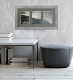 Frames & Mirrors 4U Metro Mineral Grey Frame with Dark Grey Mount for 3 Image Sizes 7 x 5 Inch in Mid Grey - thumbnail 4