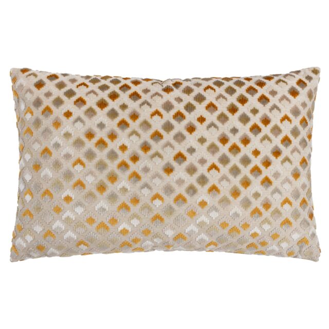 Paoletti Lexington Geometric Velvet Cushion in Gold - Size: 40 cm x 60 cm - image 1