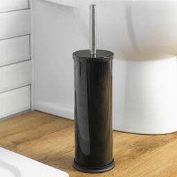 Harbour Housewares 3L Mismatched Bathroom Bin & Brush Set Slim Stainless Steel Toilet Set in Black - thumbnail 8
