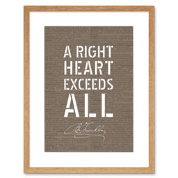 "Artery8 Wall Art Print Dictionary Page Quote Benjamin Franklin Right HeArtwork Framed 9X7 Inch in Beige - Size: W7"" x H9""" - thumbnail 1