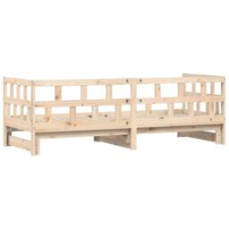 Berkfield Home Daybed with Trundle 80x200 cm Solid Wood Pine in Light Tan - thumbnail 8