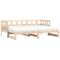 Berkfield Home Daybed with Trundle 80x200 cm Solid Wood Pine in Light Tan