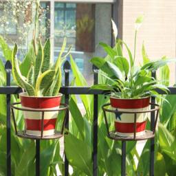 Living and Home Hanging Railing Round Plant Pot Rack Bold Mesh 22cm D in Brown - thumbnail 3