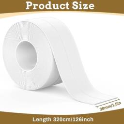 NESTLUNE 3 x PVC WATERPROOF SEALING TAPE ADHESIVE WHITE 38MM X 3.2M - thumbnail 2
