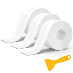 NESTLUNE 3 x PVC WATERPROOF SEALING TAPE ADHESIVE WHITE 38MM X 3.2M